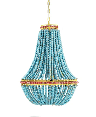 Storied Home Draped Wood Bead Chandelier Multicolor