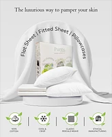 Purity Home 400 Thread Count Cotton Percale 4 Pc Sheet Set King