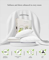 Purity Home 400 Thread Count Wrinkle Resistant Cotton Sateen Pillowcase Pair, Standard