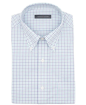 Tommy Hilfiger Men's Regular Fit Wrinkle Resistant Stretch Dress Shirt