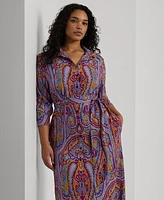 Lauren Ralph Plus Paisley Shirtdress