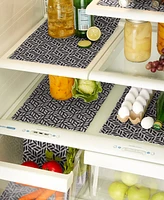 Design Imports Fridge Liner Collection Non-Adhesive, Cut to Fit, 12x24", Gray Abstract Leaf, 6 Piece