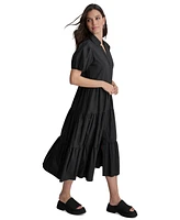 Dkny Women's Puffed-Sleeve Tiered Shirtdress