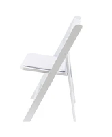 Elama 4 Piece Plastic Folding Resin Chair in White with Removable Seat Pad