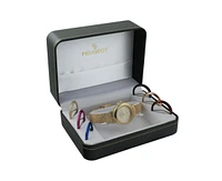 Peugeot Women's Gold Watch Gift Set with 7 Changeable Bezels