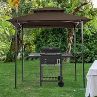 Streamdale Furniture 8x5FT Grill Gazebo Replacement Canopy, Double Tiered Bbq Tent Roof Top Cover