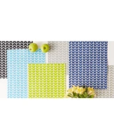 Design Imports Fridge Liner Collection Non-Adhesive, Cut to Fit, 12x24", Bright Blue Herringbone, 6 Piece