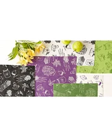 Design Imports Fridge Liner Collection Non-Adhesive, Cut to Fit, 12x24", Black Market Print, 6 Piece