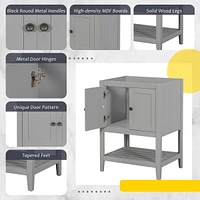 24 Bathroom Vanity Base Only, Soild Wood Frame, Bathroom Storage Cabinet With Doors And Open