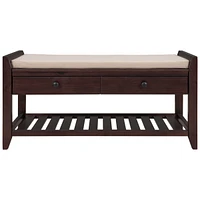 Shoe Rack With Cushioned Seat And Drawers, Multipurpose Entryway Storage Bench