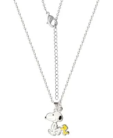 Peanuts Snoopy and Woodstock 3D Pendant Necklace, 16 + 2'' Chain