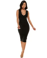 Bebe Women's V-neck Bandage Midi Dress