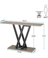 Tribesigns Console Table, Industrial Hallway Table for Entryway, 43.31 Inch Entryway Tables Narrow Sofa Table for Living Room, Stable Metal Frame & Ea