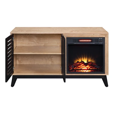 Simplie Fun Gamaliel Fireplace in Oak & Espresso Finish