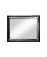 Simplie Fun Nicola Mirror Silver Pu & Black Finish