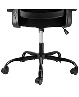 Elama High Back Adjustable Mesh and Fabric Office Chair with Metal Base Head Rest