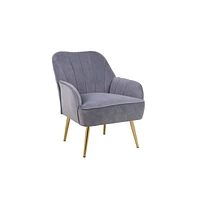 Simplie Fun Modern Mid Century Chair Velvet Sherpa Armchair For Living Room Bedroom Office Easy Assemble