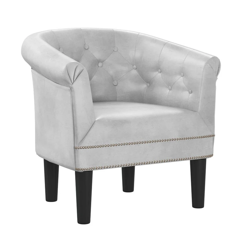 vidaXL Tub Chair Silver Faux Leather