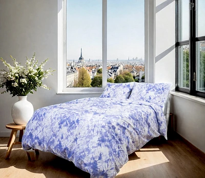 Etavonni Home Shibori Flowers- Recycled Plastic/Sustainable Cotton Full/Queen Size Duvet Cover Set