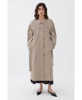 Nocturne Women's Double-Breasted Oversized Trench Coat