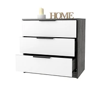 Cannon 3-Drawer Dresser Smokey Oak And White