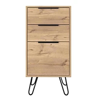 Augusta Light Dresser, Hairpin Legs, Superior Top, Three Drawers - Light Oak