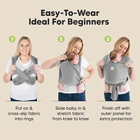 KeaBabies D-Lite Baby Wrap Carrier, Adjustable Sling, Newborn, Infant, Toddler 7-44lbs