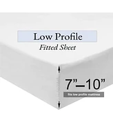 Egyptian Linens Low Profile (7-10 Inches) Sheet Set 100% Cotton Sateen Made Usa