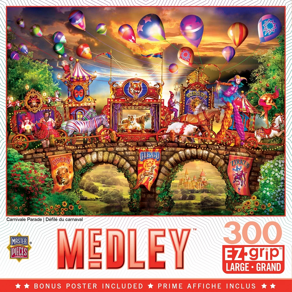 Masterpieces Medley - Carnivale Parade 300 Piece Ez Grip Jigsaw Puzzle