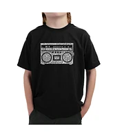 La Pop Art Boys Word T-shirt - Greatest Rap Hits of The 1980's