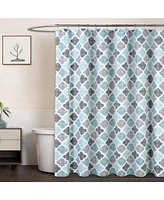 Caromio Quatrefoil Print Cotton Blend Fabric Shower Curtain, 72" x 72"