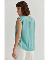 Crescent Women's Chlo Cowl Neck Crushed Satin Top