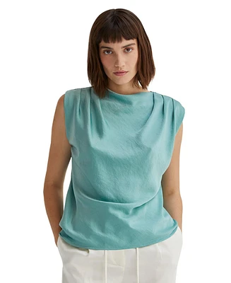 Crescent Women's Chlo Cowl Neck Crushed Satin Top