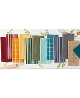 Design Imports Assorted Woven Kitchen Set, Dishtowel, 18x28", Dishcloth, 13x13", Stone, 5 Piece