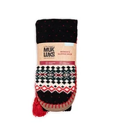 Muk Luks Women's Tassel Slipper Socks, Ebny Stationwgn, L/Xl