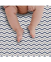 Trend Lab Navy and Gray Chevron Deluxe Flannel Changing Pad Cover