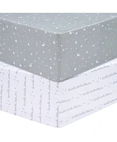 Sammy & Lou Celestial 2 Pack Microfiber Fitted Crib Sheet by