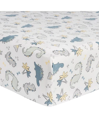 Trend Lab Little Dinos Deluxe Flannel Fitted Crib Sheet by