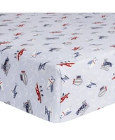 Trend Lab Sky Traveler Deluxe Flannel Fitted Crib Sheet by