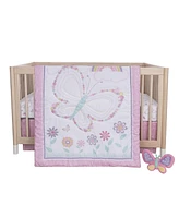 Sammy & Lou Floral Butterfly 4 Piece Crib Bedding Set