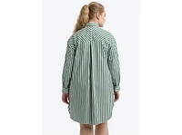 See Rose Go Plus Oversized Shirt Dress Stripe