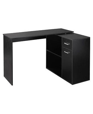 Homcom Home Office L-Shaped Corner Desk with Storage Drawer Modern Style