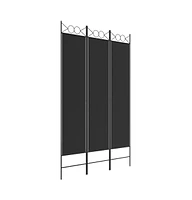 vidaXL 3-Panel Room Divider Black 47.2"x78.7" Fabric