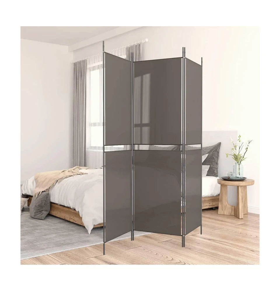 vidaXL 3-Panel Room Divider Anthracite 59.1"x86.6" Fabric