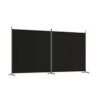 vidaXL 2-Panel Room Divider Black 137"x70.9" Fabric