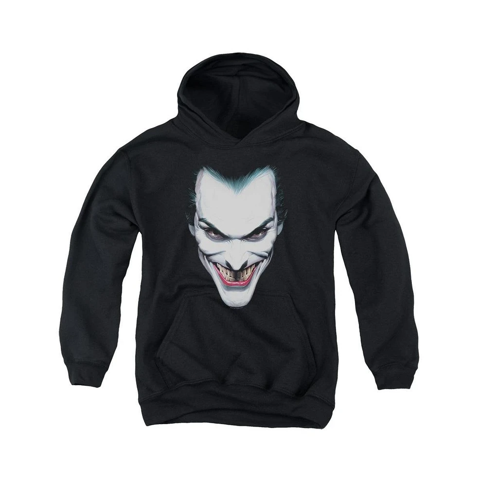 Batman Boys Youth Joker Portrait Pull Over Hoodie / Hooded Sweatshirt