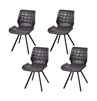 vidaXL Dining Chairs 4 pcs Black Faux Leather