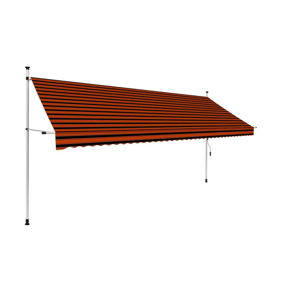 vidaXL Manual Retractable Awning 157.5" Orange and Brown