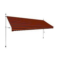 vidaXL Manual Retractable Awning 157.5" Orange and Brown