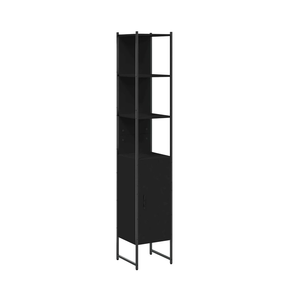 vidaXL Bathroom Cabinet Black 13"x13"x73" Engineered Wood